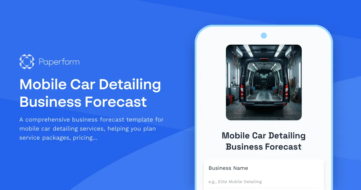 Mobile Car Detailing Business Forecast