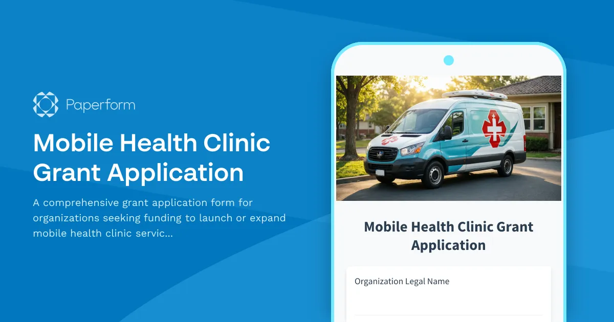 Mobile Health Clinic Grant Application