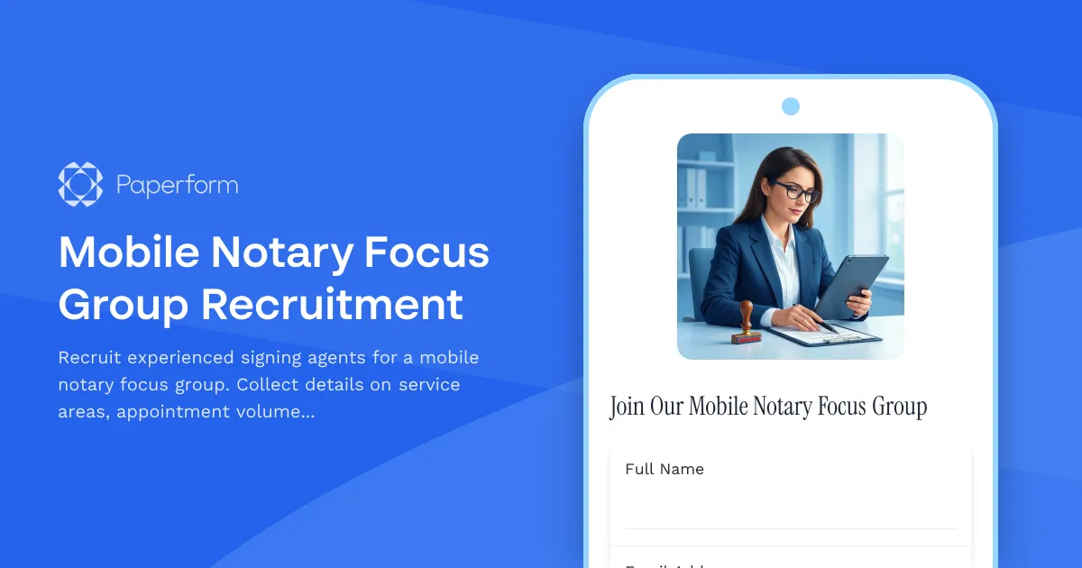 Mobile Notary Focus Group Recruitment