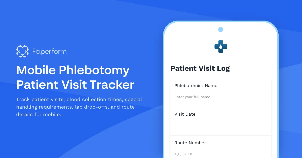 Mobile Phlebotomy Patient Visit Tracker
