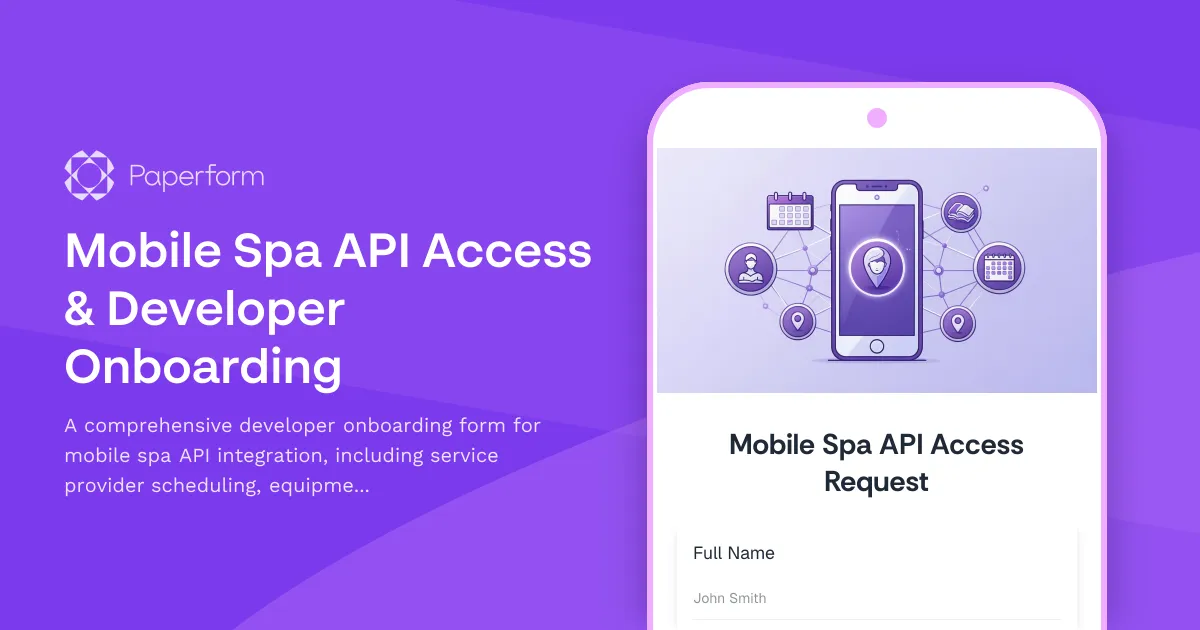 Mobile Spa API Access & Developer Onboarding