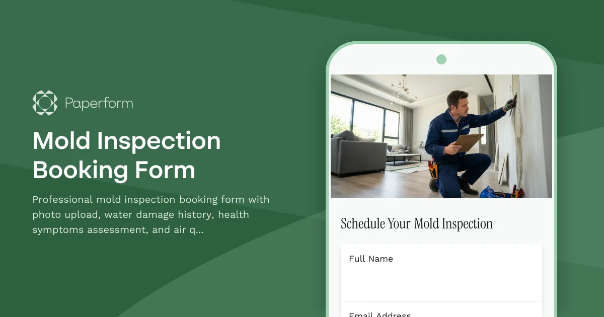 Mold Inspection Booking Form