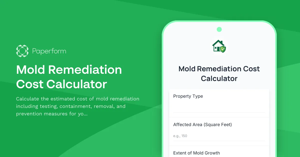 Mold Remediation Cost Calculator