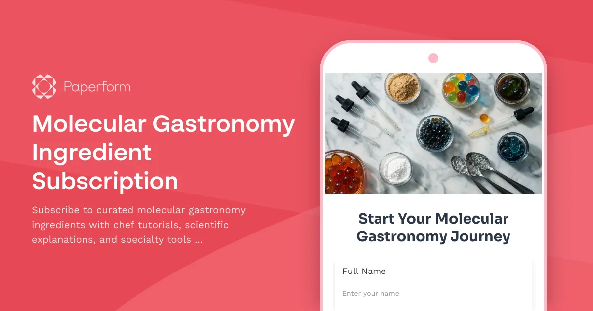 Molecular Gastronomy Ingredient Subscription