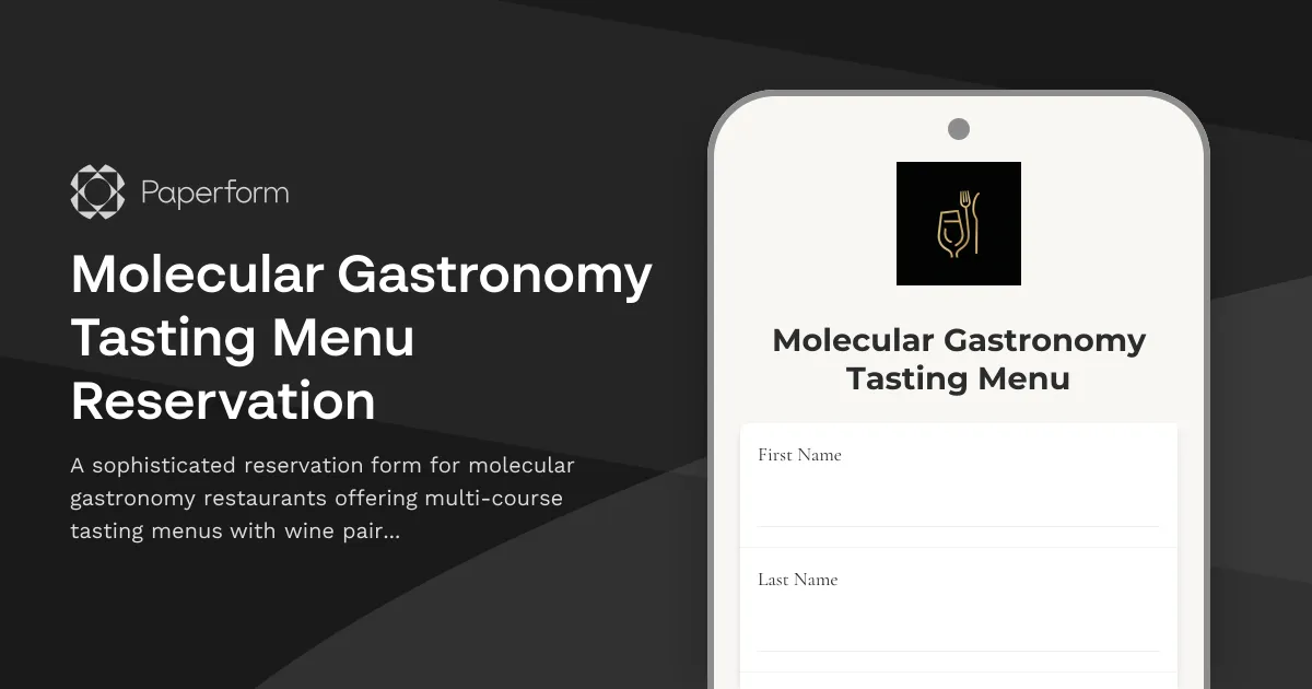 Molecular Gastronomy Tasting Menu Reservation