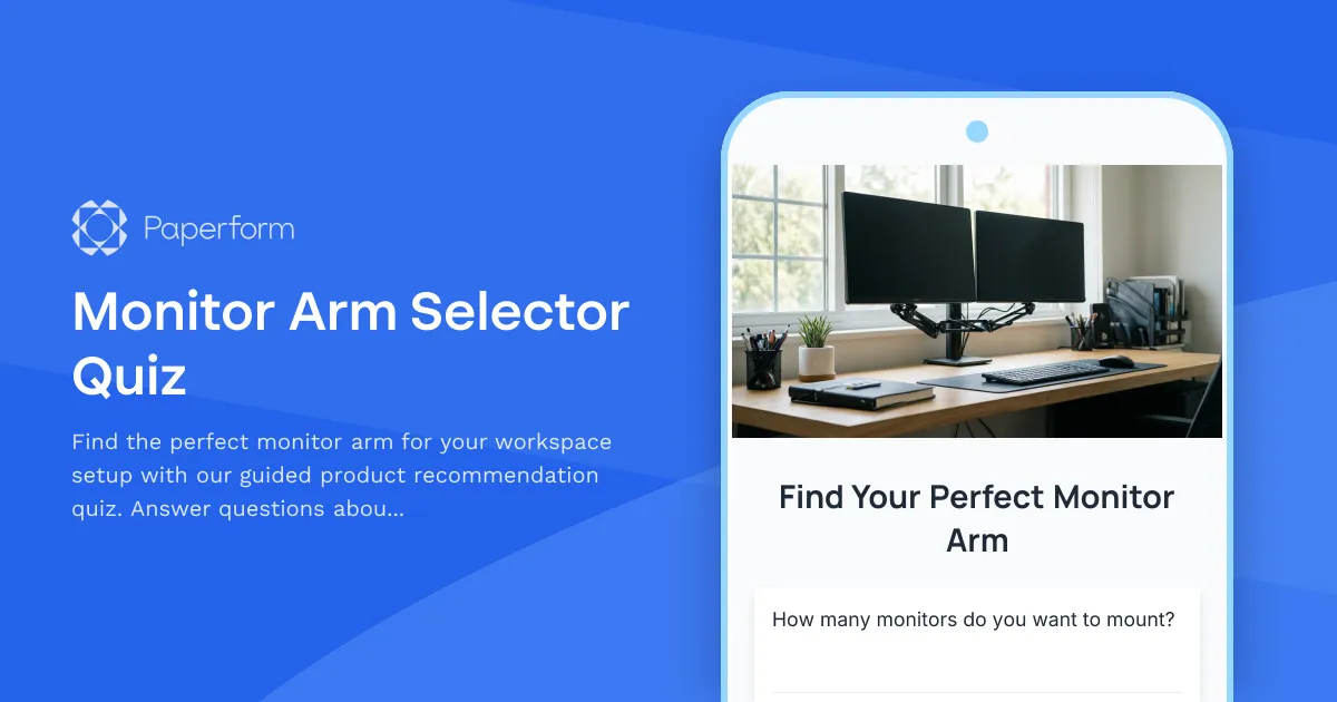 Monitor Arm Selector Quiz