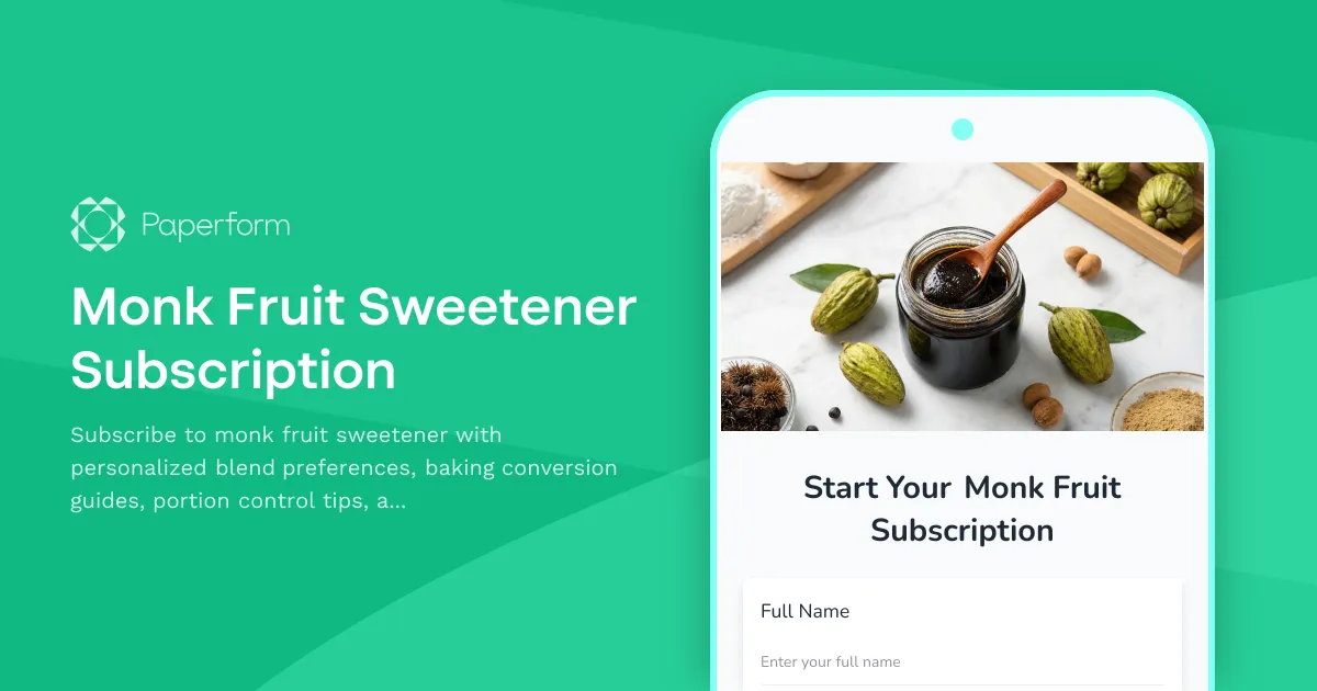Monk Fruit Sweetener Subscription