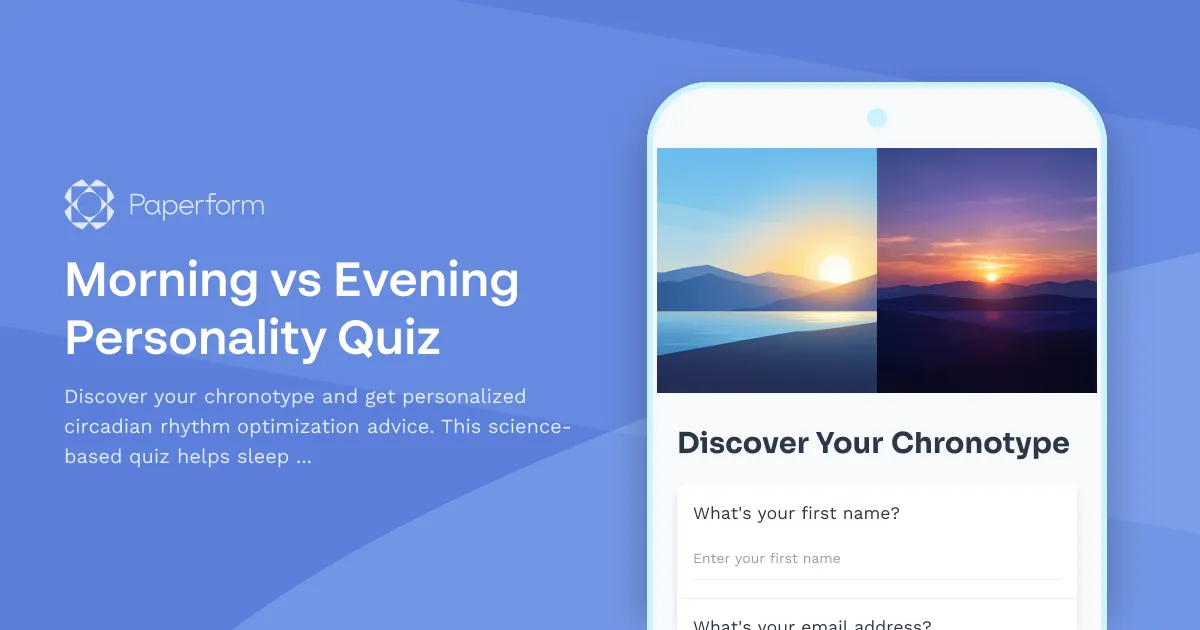 Morning vs Evening Personality Quiz
