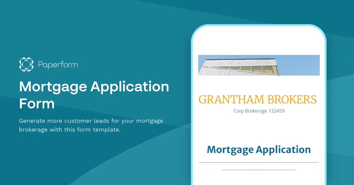 Mortgage Application Form