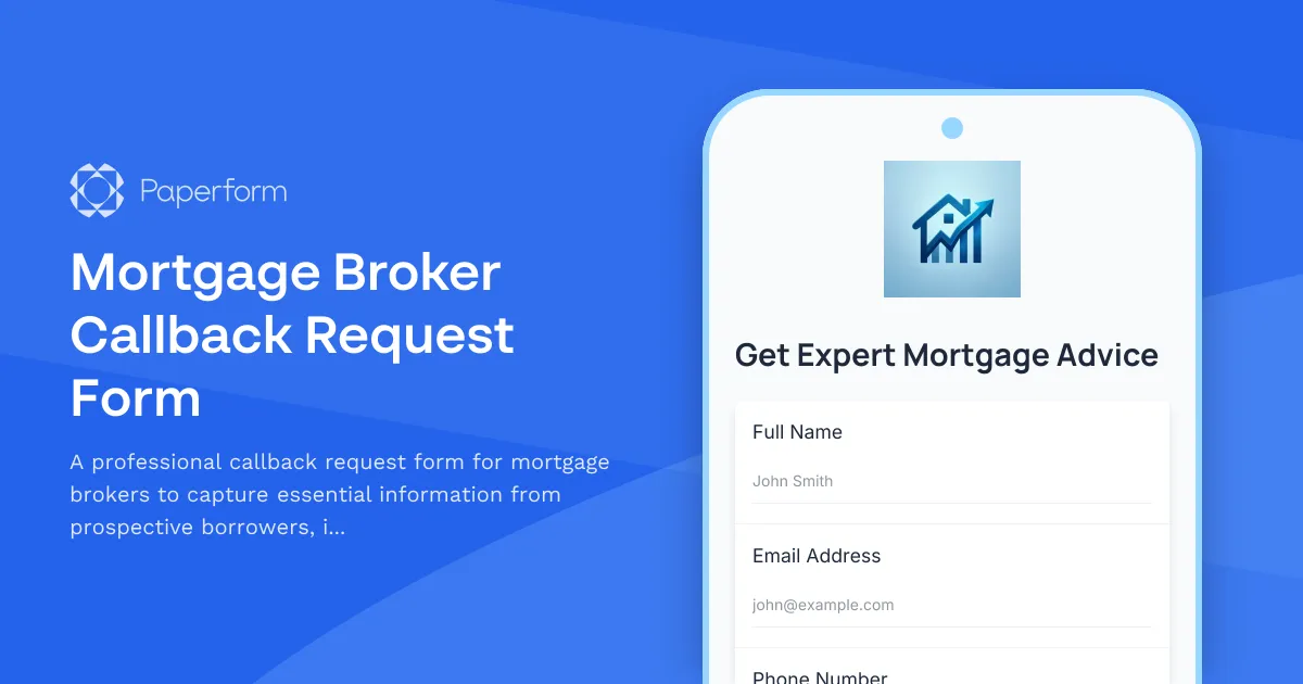 Mortgage Broker Callback Request Form