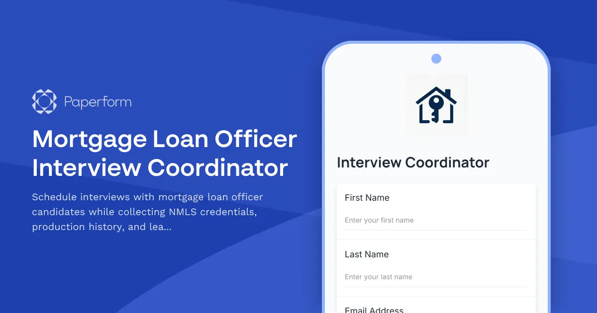 Mortgage Loan Officer Interview Coordinator
