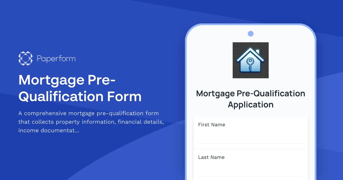 Mortgage Pre-Qualification Form