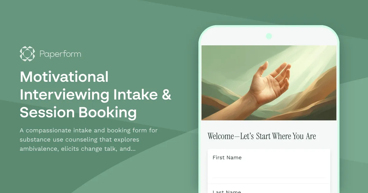 Motivational Interviewing Intake & Session Booking