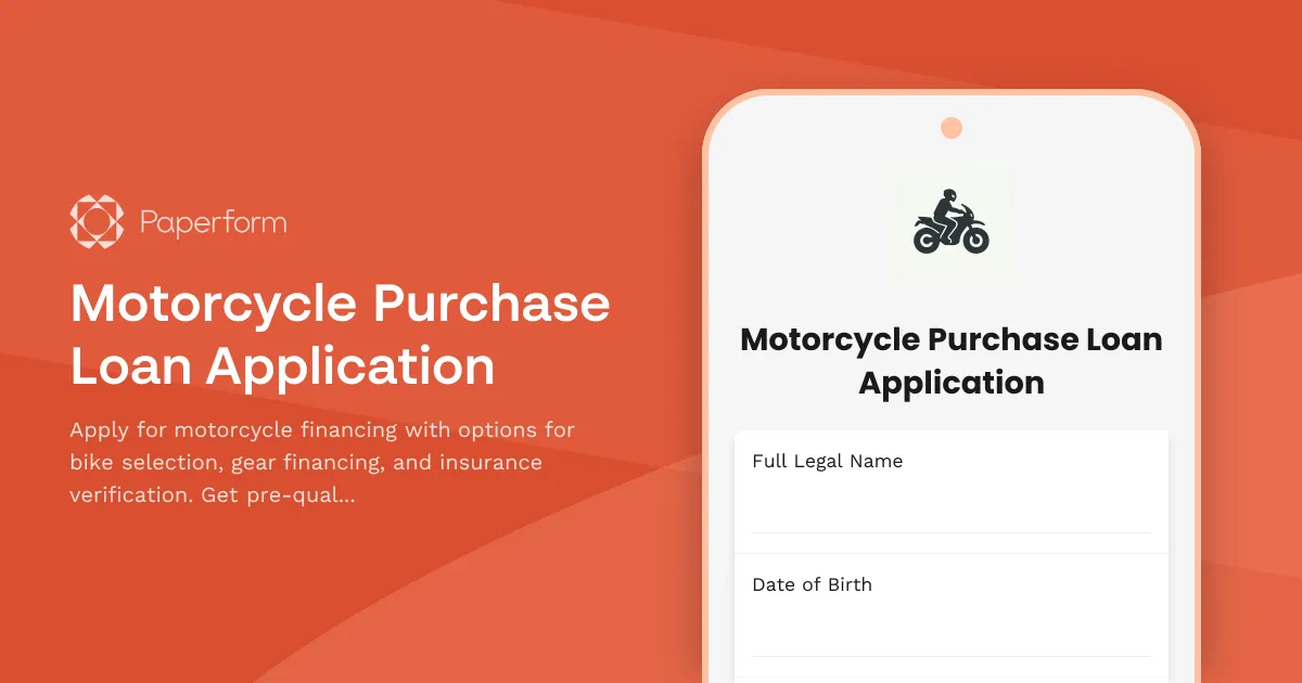 Motorcycle Purchase Loan Application