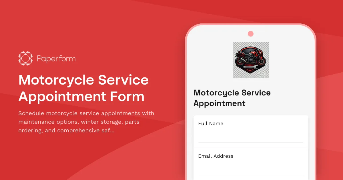 Motorcycle Service Appointment Form