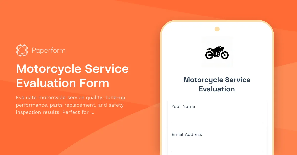 Motorcycle Service Evaluation Form