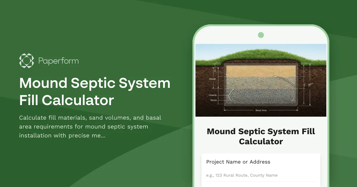 Mound Septic System Fill Calculator