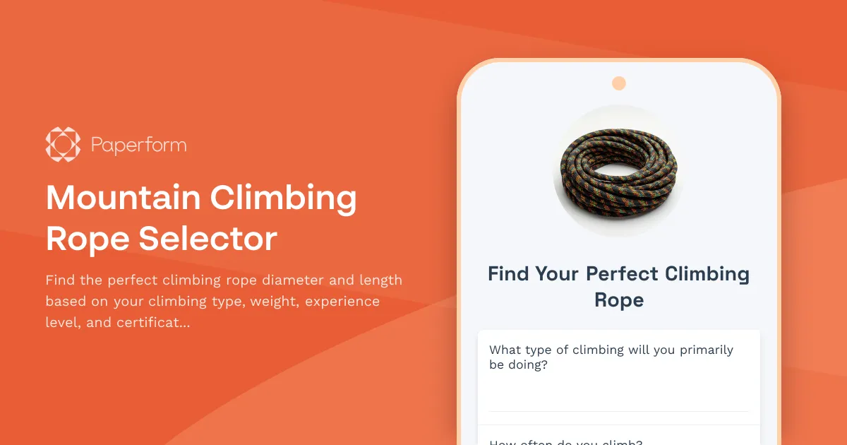 Mountain Climbing Rope Selector