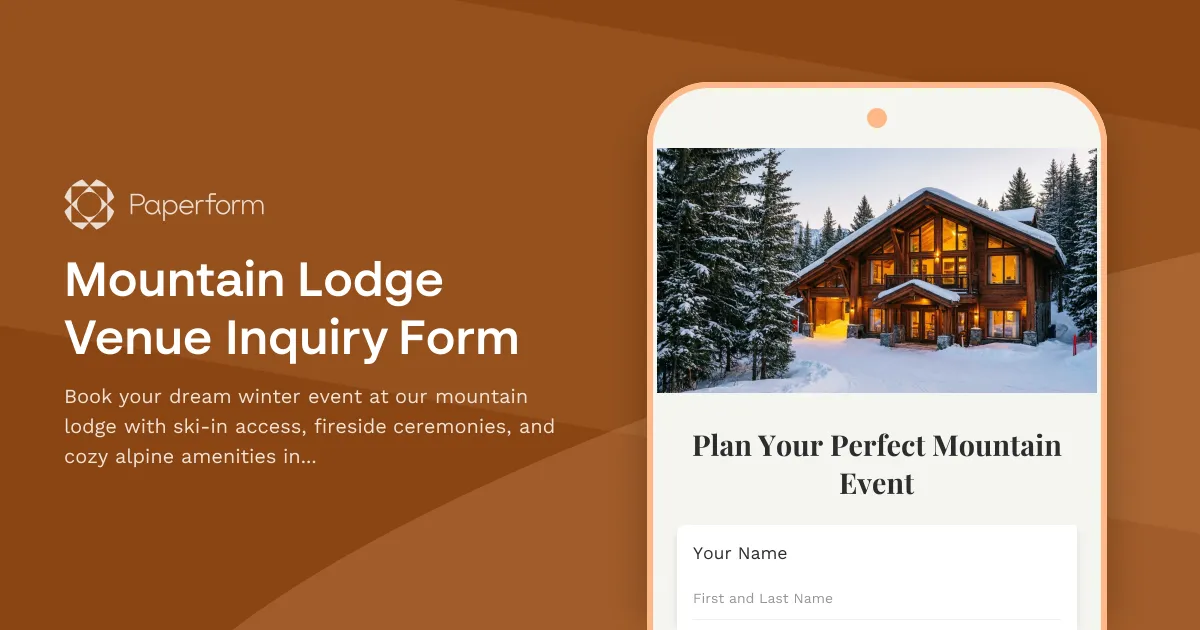 Mountain Lodge Venue Inquiry Form