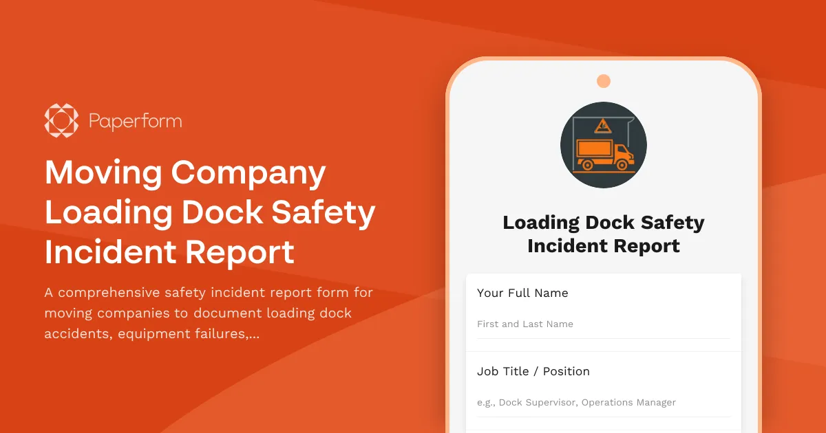 Moving Company Loading Dock Safety Incident Report