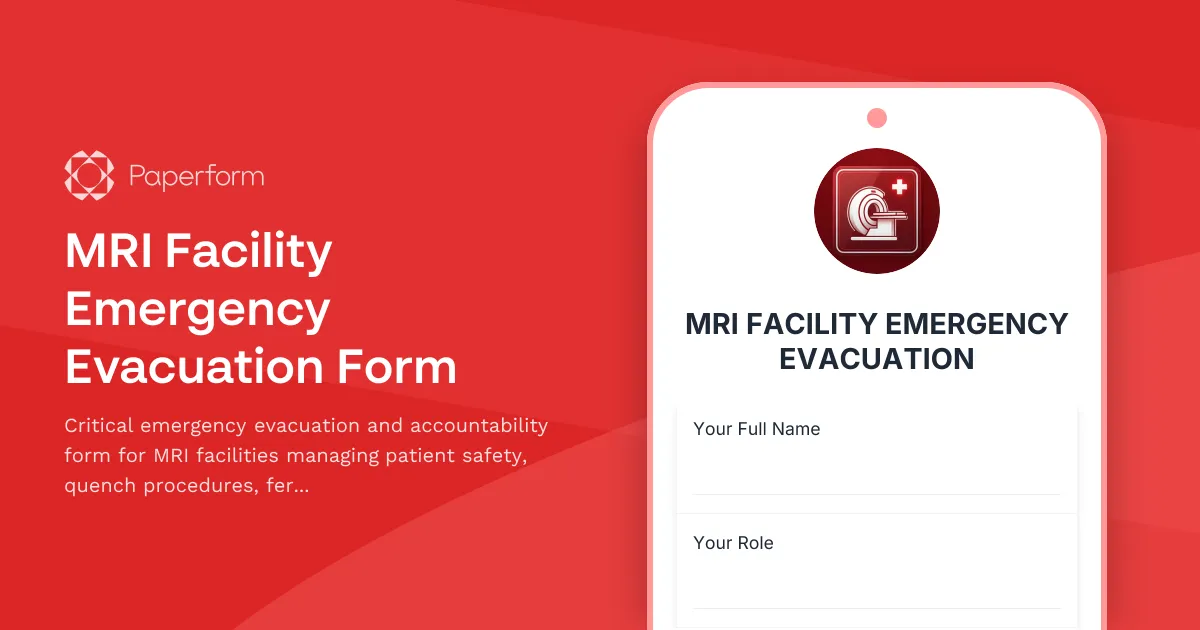 MRI Facility Emergency Evacuation Form