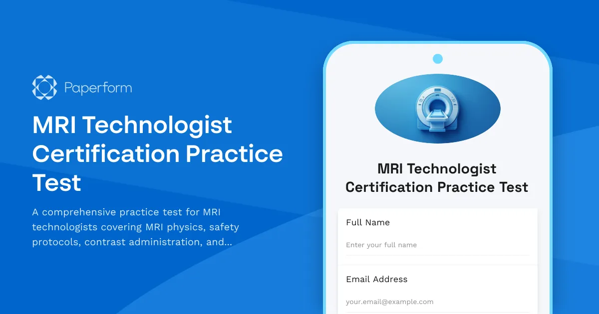 MRI Technologist Certification Practice Test