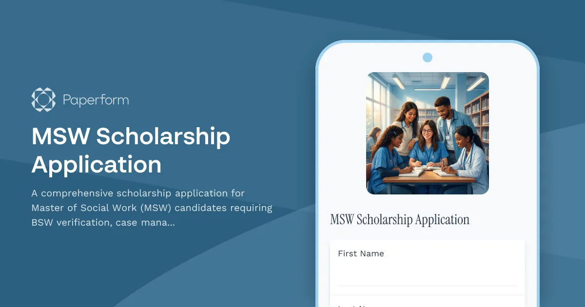 MSW Scholarship Application
