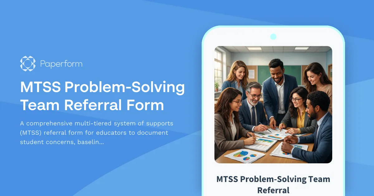 MTSS Problem-Solving Team Referral Form