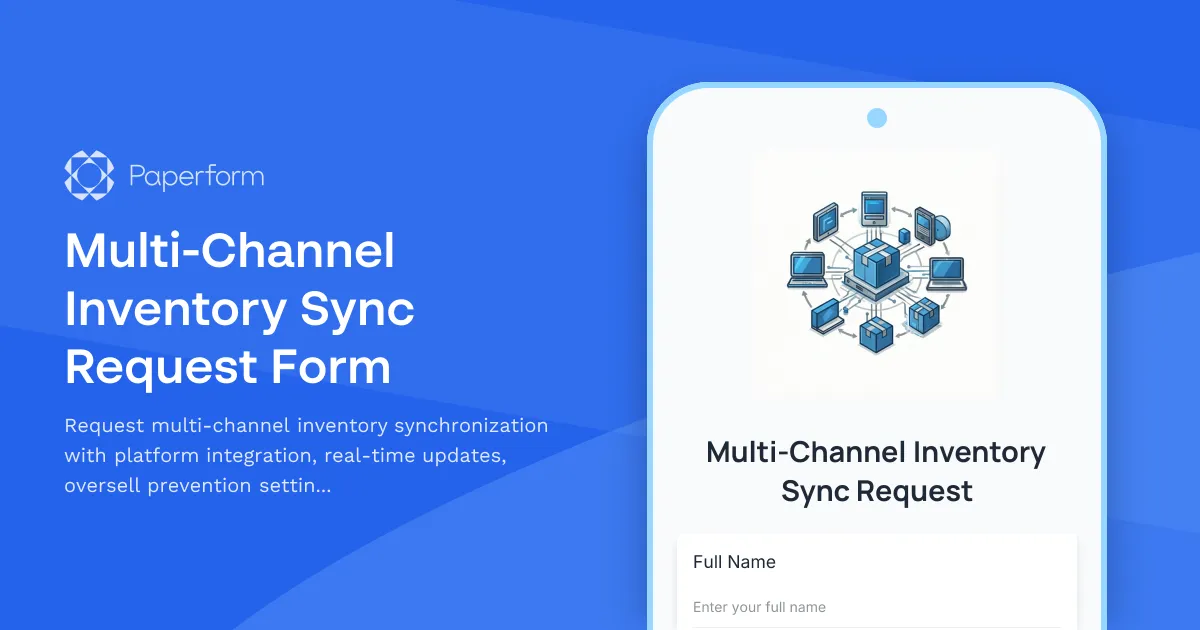 Multi-Channel Inventory Sync Request Form