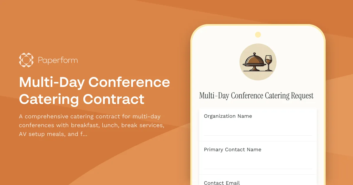 Multi-Day Conference Catering Contract