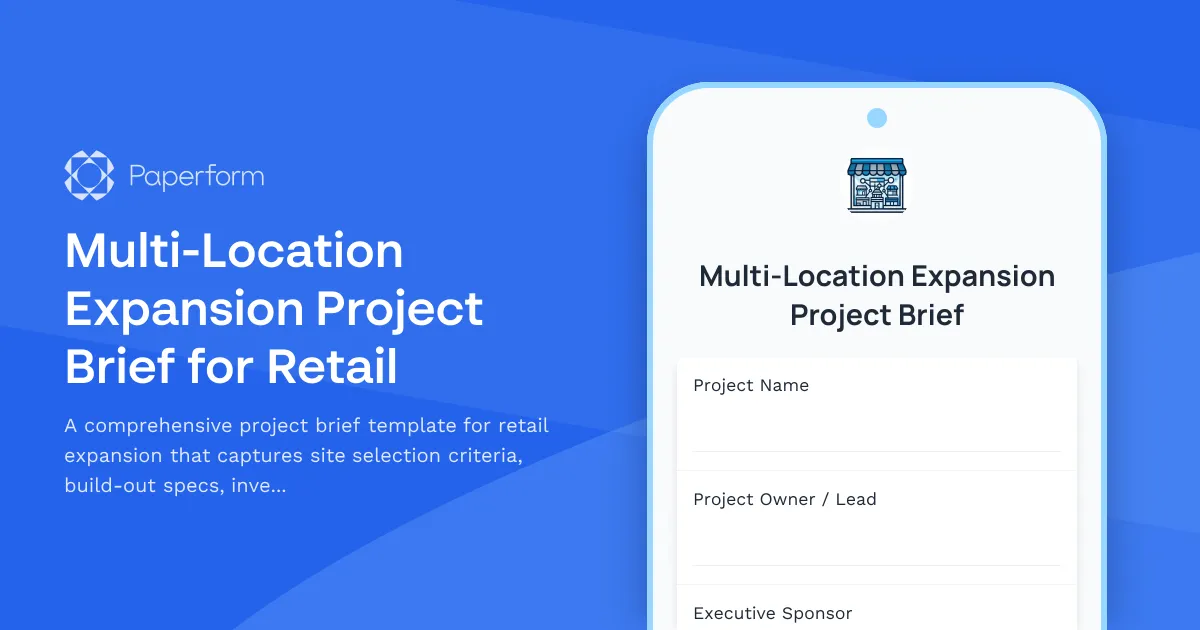 Multi-Location Expansion Project Brief for Retail