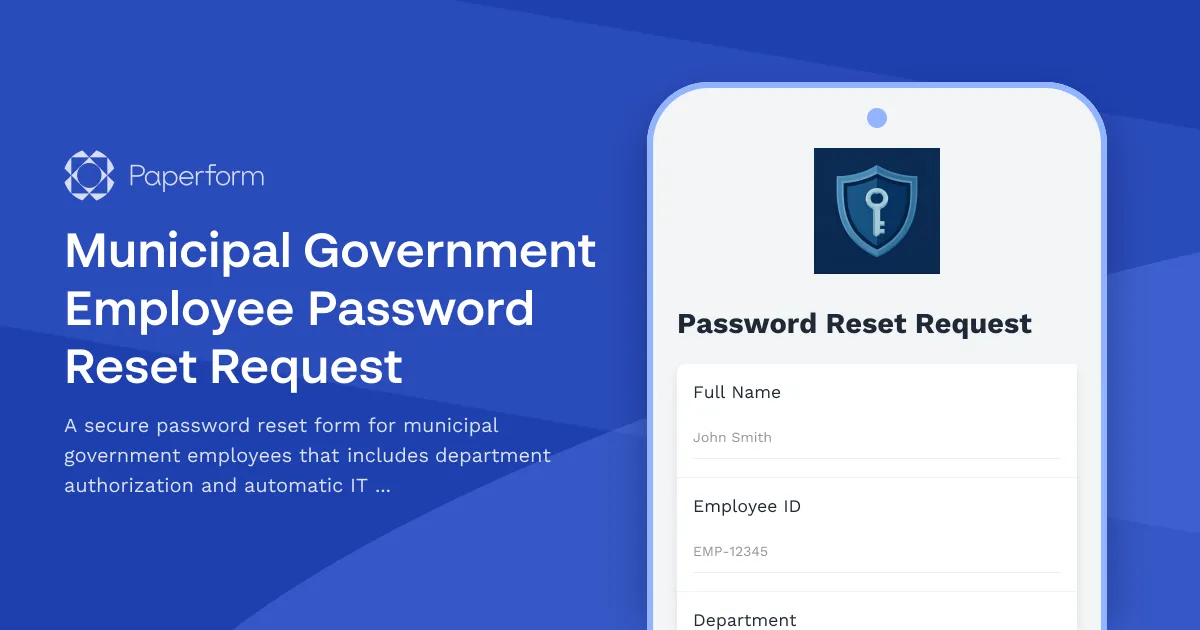 Municipal Government Employee Password Reset Request