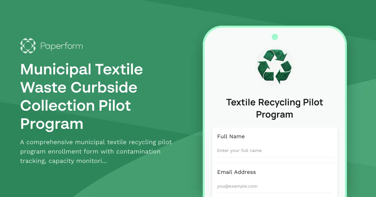 Municipal Textile Waste Curbside Collection Pilot Program
