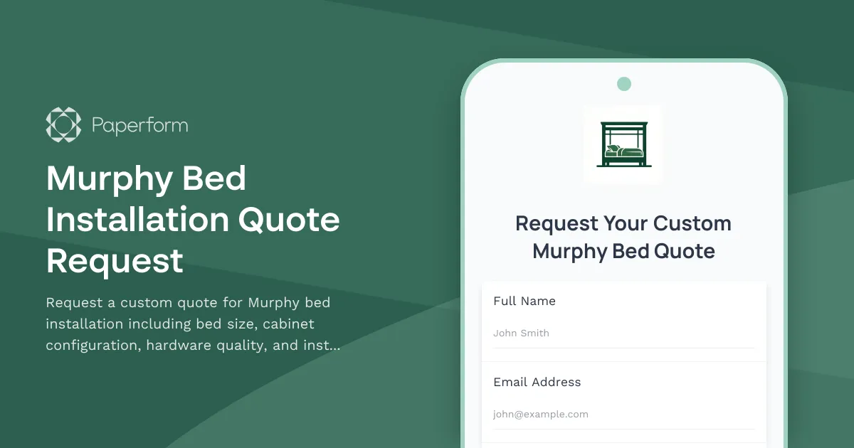 Murphy Bed Installation Quote Request