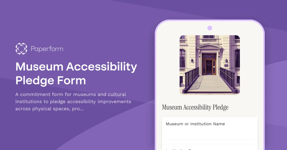 Museum Accessibility Pledge Form