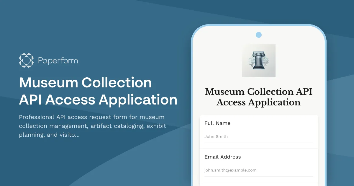 Museum Collection API Access Application