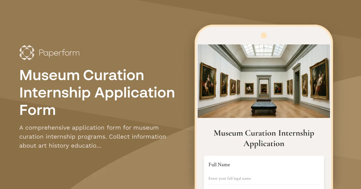 Museum Curation Internship Application Form