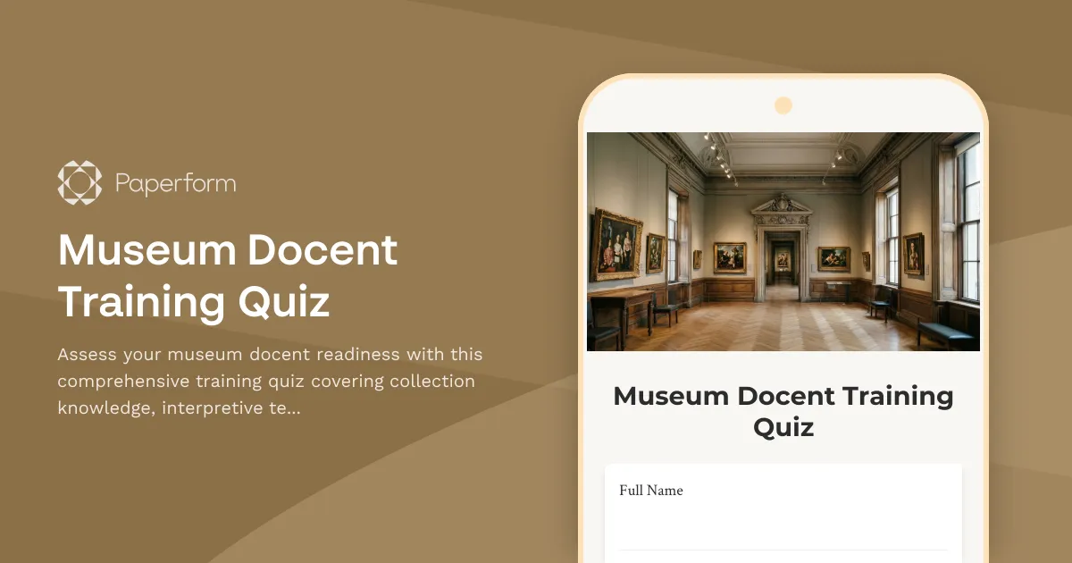 Museum Docent Training Quiz