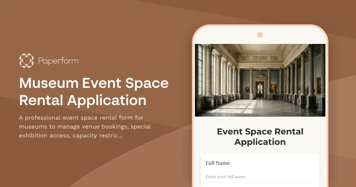 Museum Event Space Rental Application