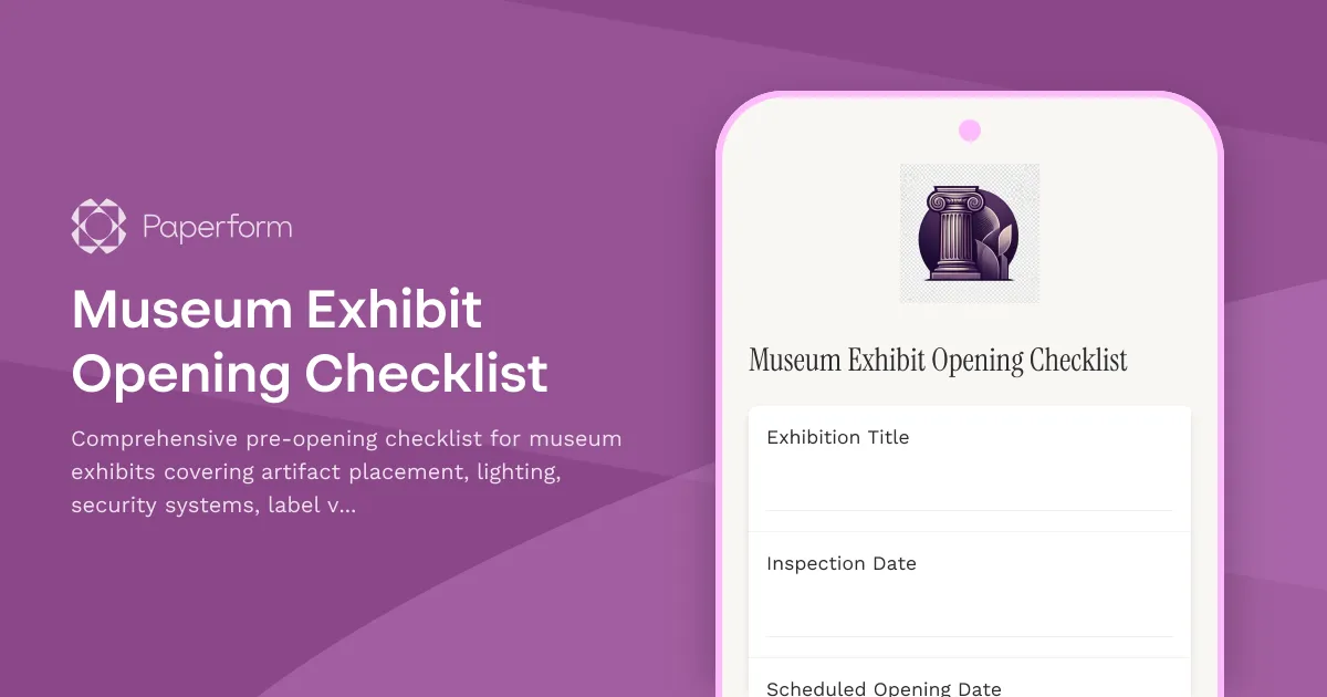 Museum Exhibit Opening Checklist
