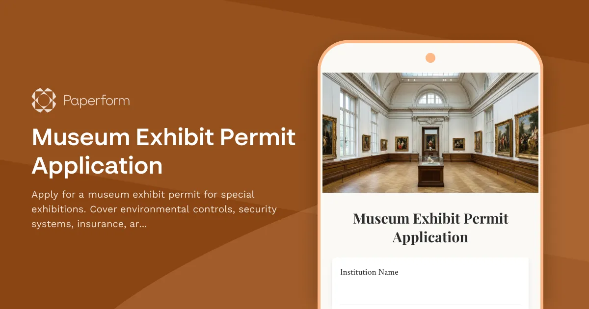 Museum Exhibit Permit Application