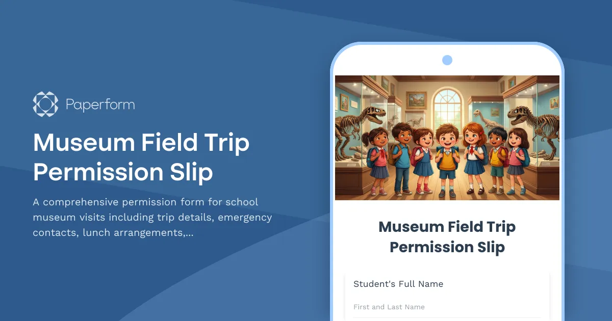 Museum Field Trip Permission Slip