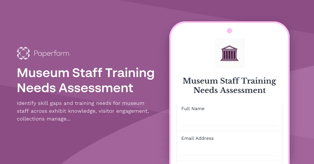 Museum Staff Training Needs Assessment