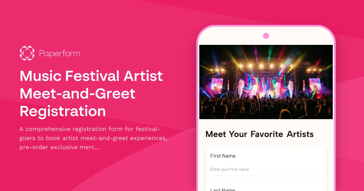 Music Festival Artist Meet-and-Greet Registration
