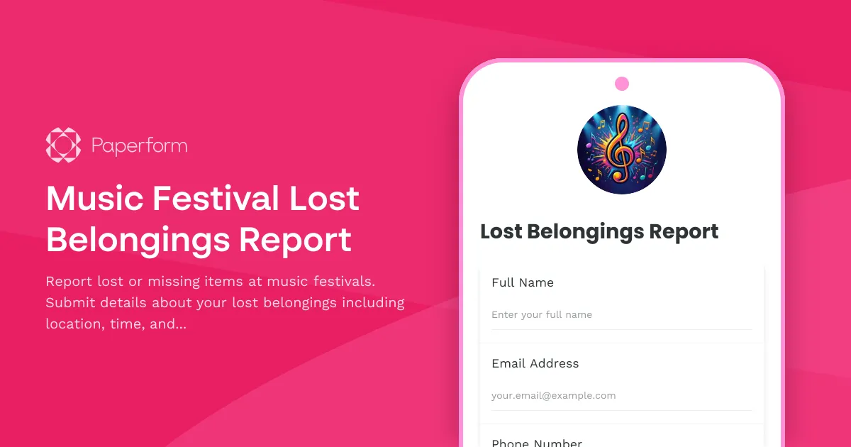 Music Festival Lost Belongings Report