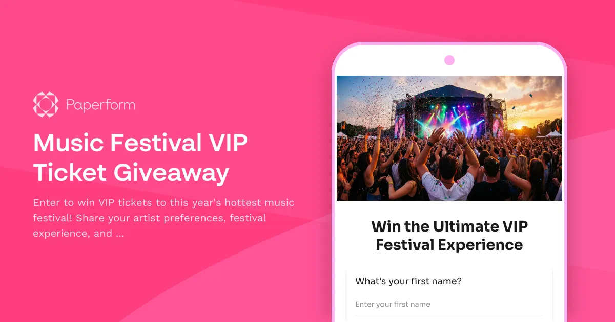 Music Festival VIP Ticket Giveaway