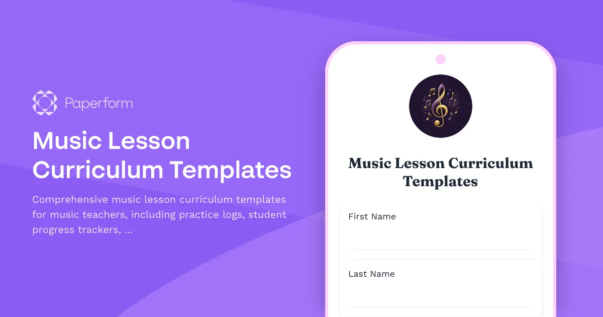 Music Lesson Curriculum Templates