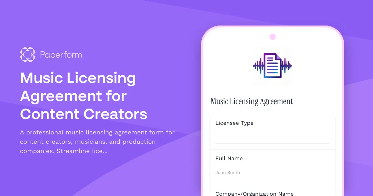 Music Licensing Agreement for Content Creators