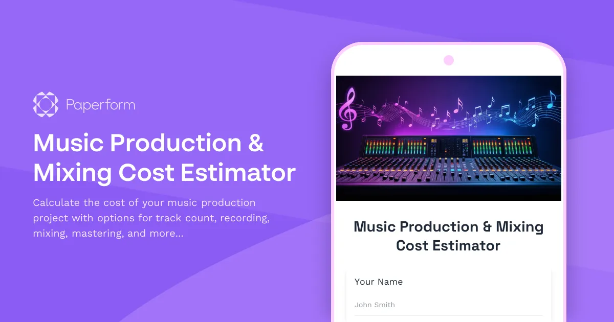 Music Production & Mixing Cost Estimator