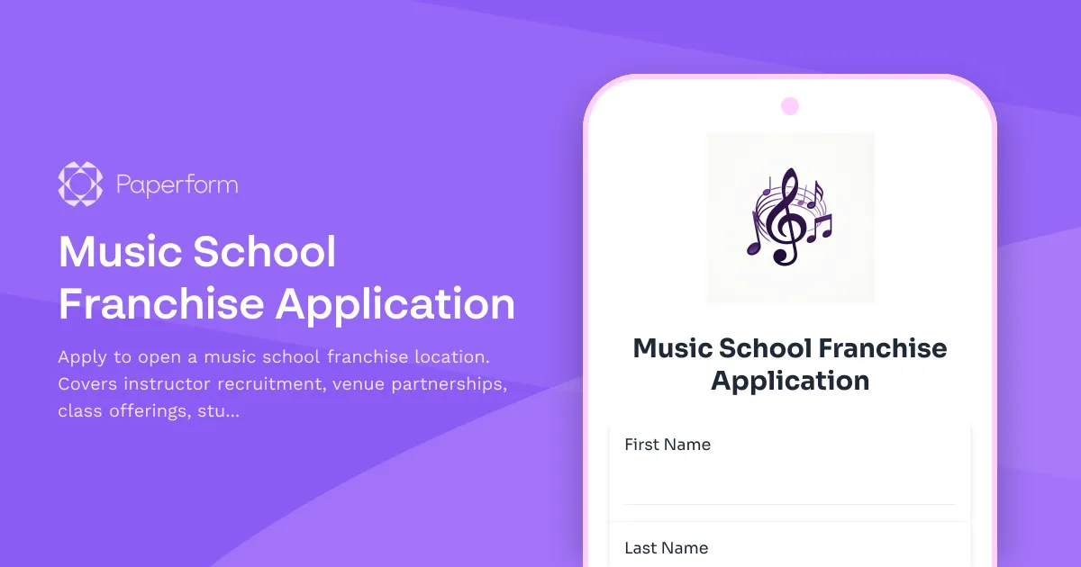 Music School Franchise Application